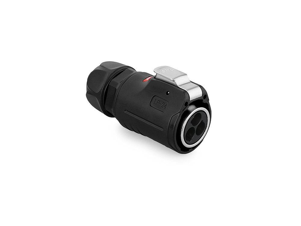 Good Connections® Industrie-Steckverbinder S1 - Power (3-Pin) Stecker mit Klick-Arretierung an Lötanschluss, M24