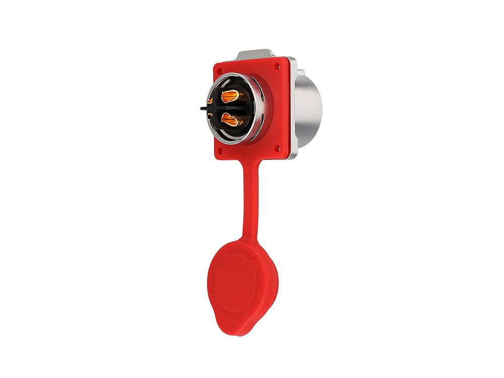 Good Connections® Industrie-Steckverbinder S1 - Power (4-Pin) Durchführungskupplung mit Flansch, Lötanschluss, Metall