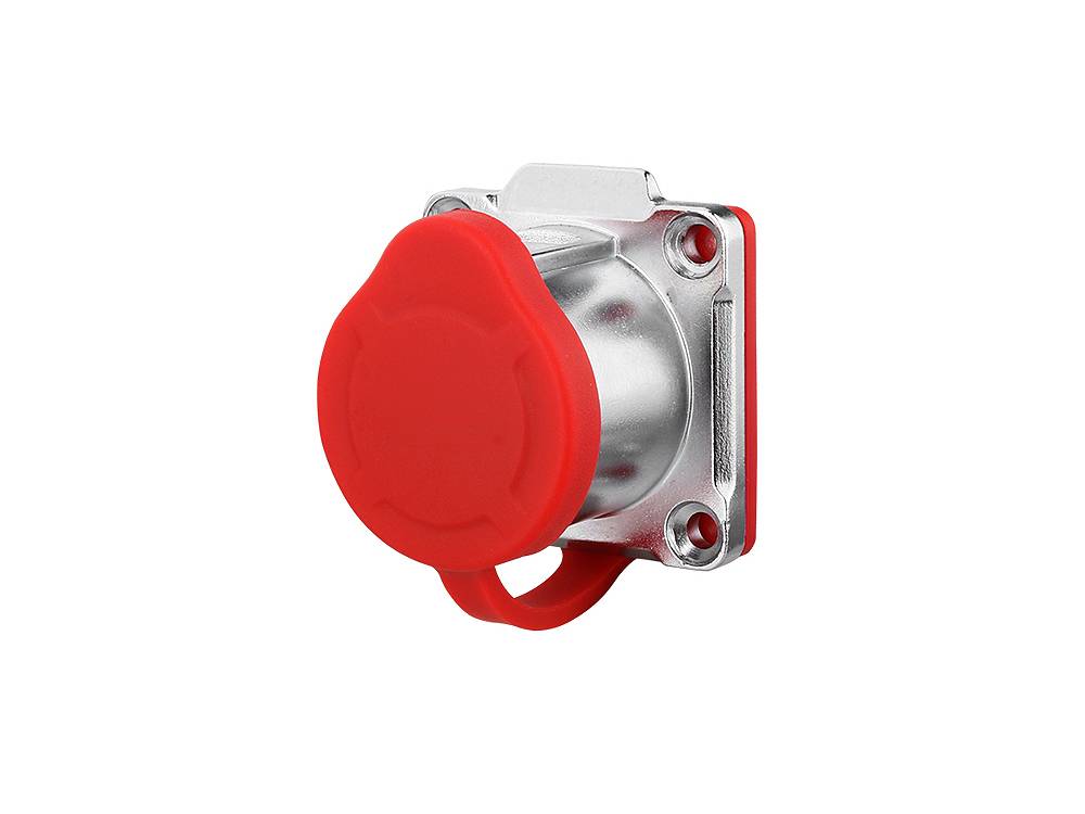 Good Connections® Industrie-Steckverbinder S1 - Power (4-Pin) Durchführungskupplung mit Flansch, Lötanschluss, Metall