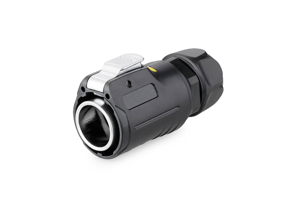 Good Connections® Industrie-Steckverbinder S1 - Unbestückter Stecker mit Klick-Arretierung, Aussparung für RJ45 Stecker