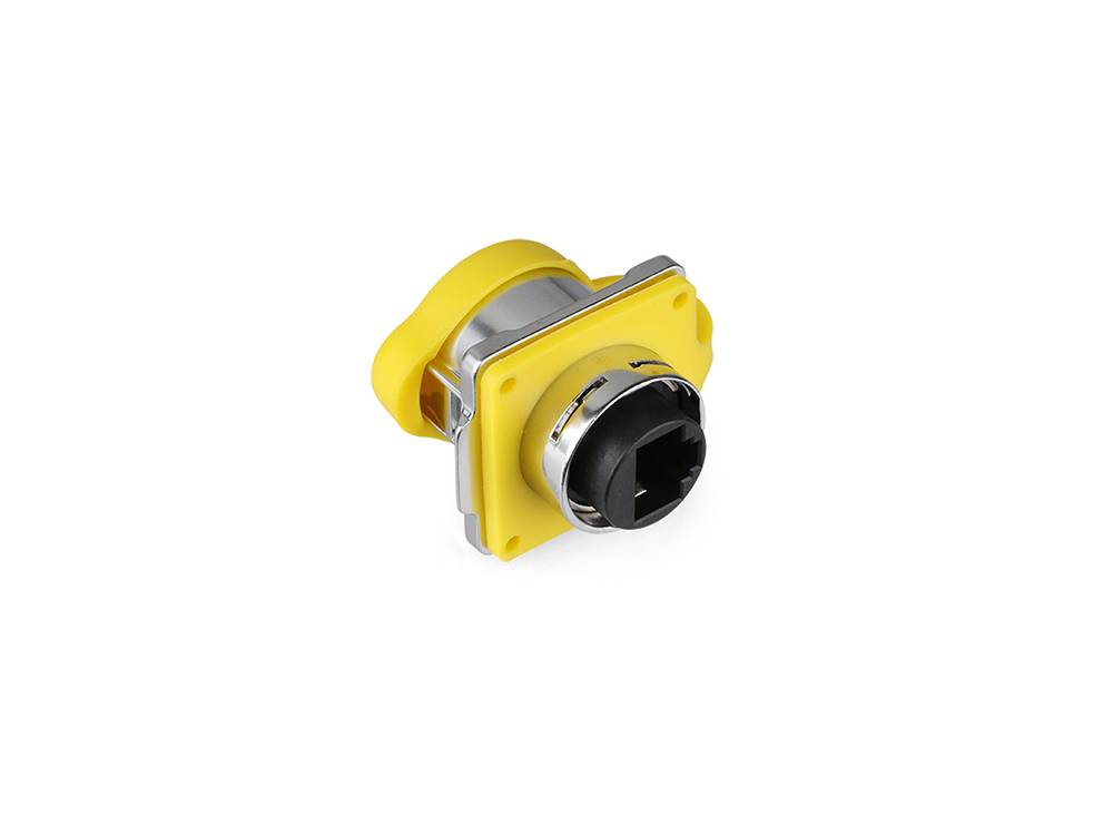 Good Connections® Industrie-Steckverbinder S1 - RJ45 Durchführungskupplung mit Flansch, RJ45 Buchse beidseitig, Metall