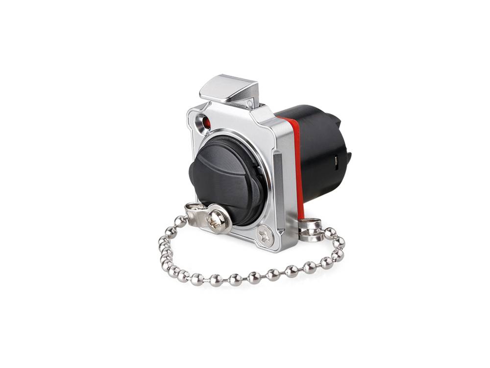 Good Connections® Industrie-Steckverbinder S2 - PowerDurchführungskupplung mit Arretierung und Flansch, Schraubanschluss
