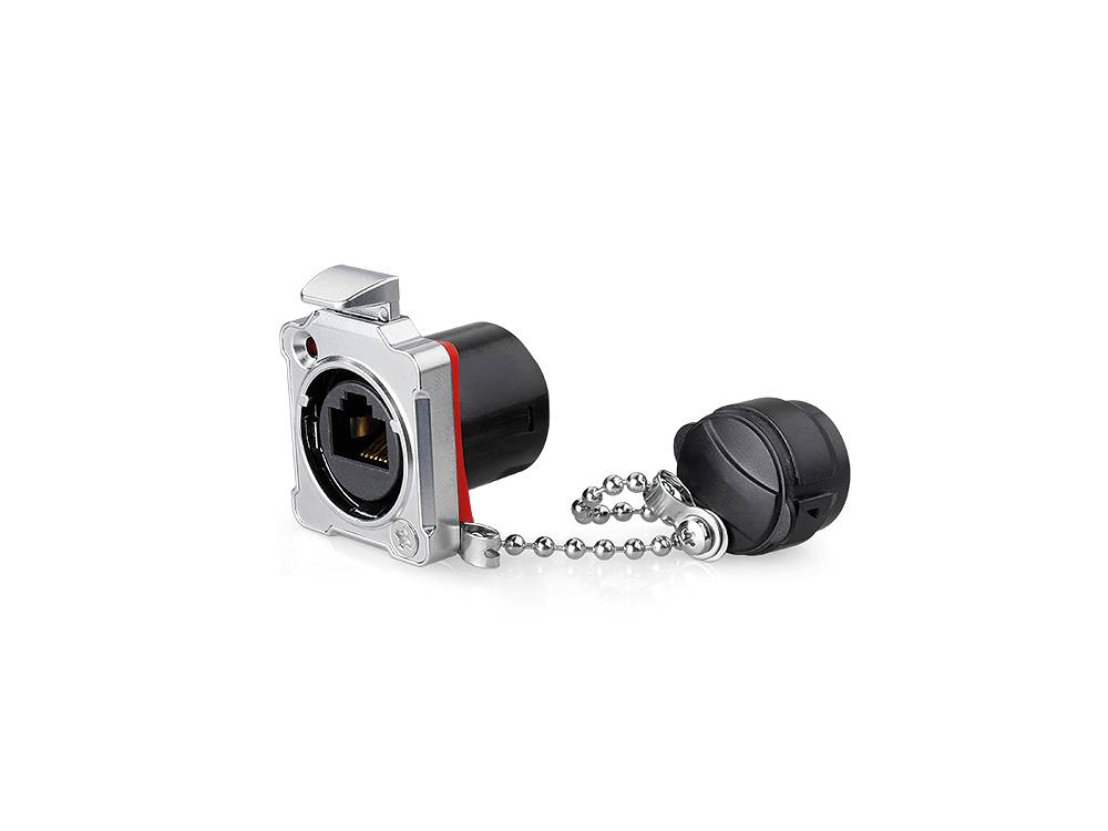 Good Connections® Industrie-Steckverbinder S2 - RJ45 Durchführungskupplung mit Arretierung, RJ45 Buchse beidseitig