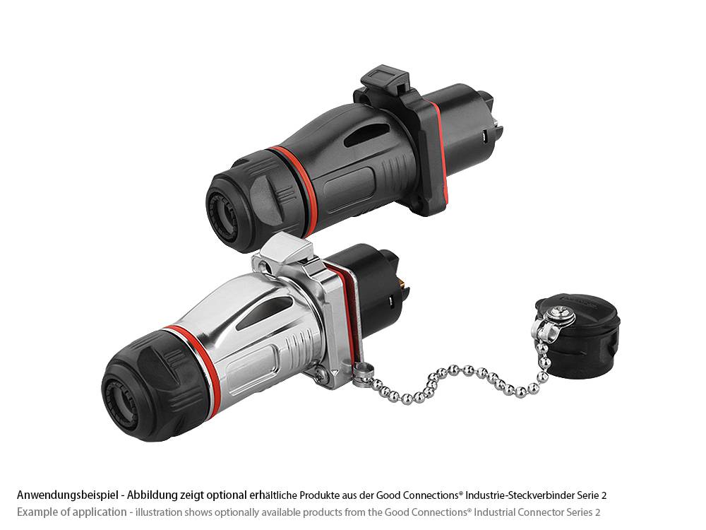 Good Connections® Industrie-Steckverbinder S2 - RJ45 Durchführungskupplung mit Arretierung, RJ45 Buchse beidseitig