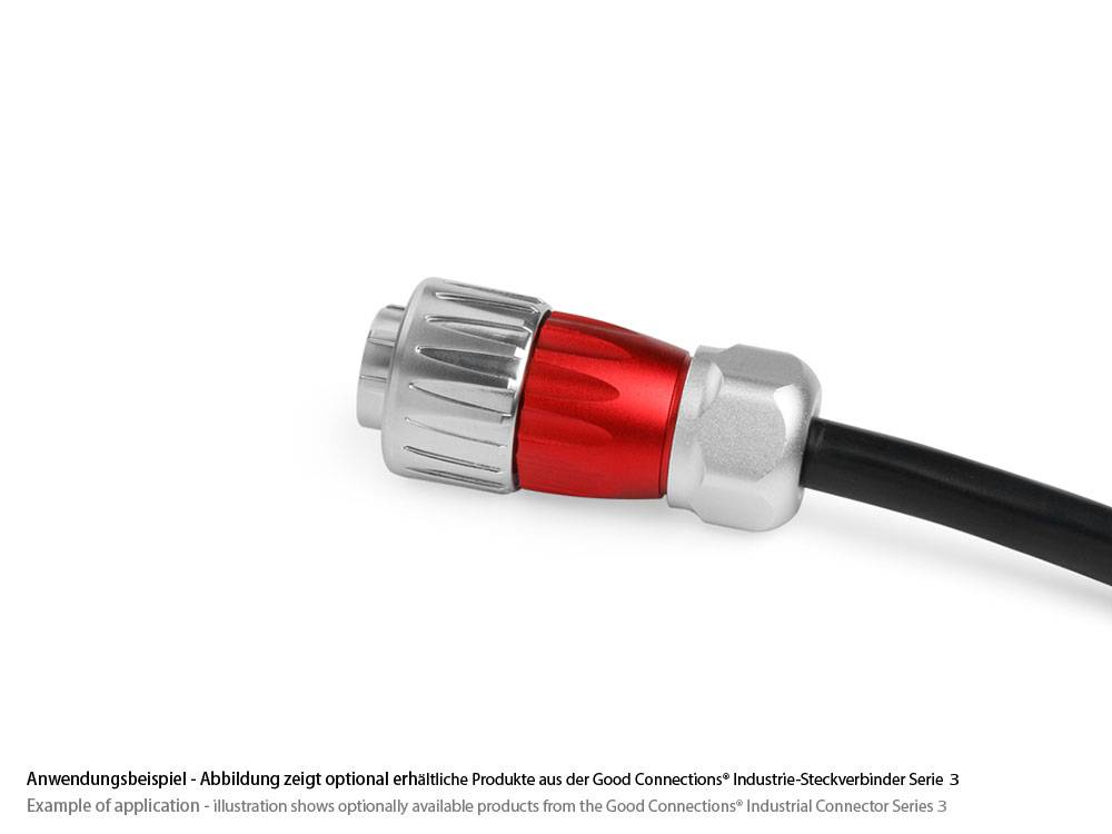 Good Connections® Industrie-Steckverbinder S3 - Power (3-Pin) Stecker mit Kabelverschraubung, Lötanschluss, Bajonett