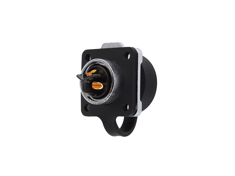 Good Connections® Industrie-Steckverbinder S3 - Power (3-Pin) Durchführungskupplung mit Flansch, Lötanschluss, Bajonett