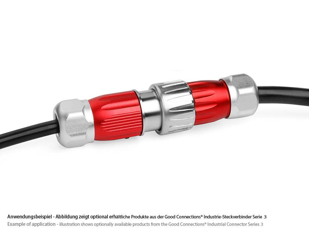 Good Connections® Industrie-Steckverbinder S3 - Power (3-Pin) Buchsenstecker mit Kabelverschraubung, Lötanschluss