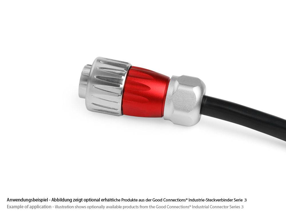 Good Connections® Industrie-Steckverbinder S3 - Power (4-Pin) Stecker mit Kabelverschraubung, Lötanschluss, Bajonett