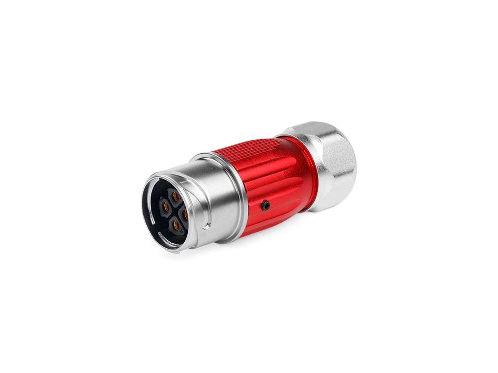 Good Connections® Industrie-Steckverbinder S3 - Power (4-Pin) Buchsenstecker mit Kabelverschraubung, Lötanschluss