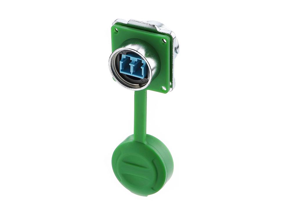 Good Connections® Industrie-Steckverbinder S3 - LWL Durchführungskupplung mit Flansch, Buchse LC beidseitig, Bajonett