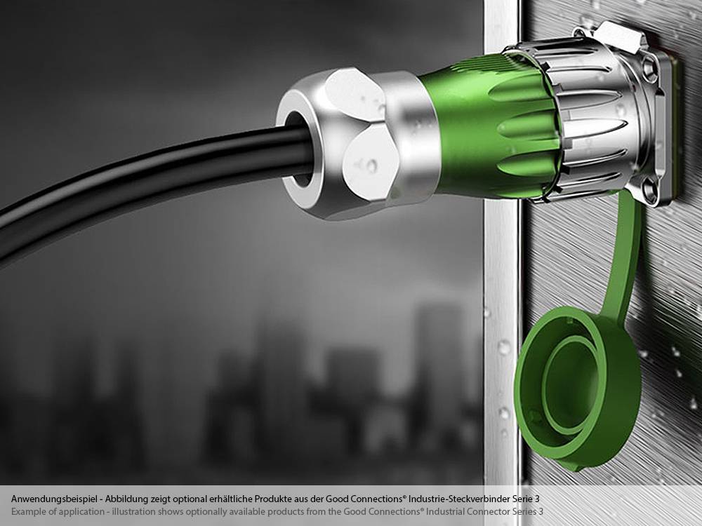 Good Connections® Industrie-Steckverbinder S3 - LWL Durchführungskupplung mit Flansch, Buchse LC beidseitig, Bajonett