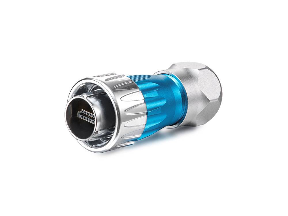 Good Connections® Industrie-Steckverbinder S3 - HDMI 2.0b Kabel, Stecker A mit Kabelverschraubung an Stecker A,1m