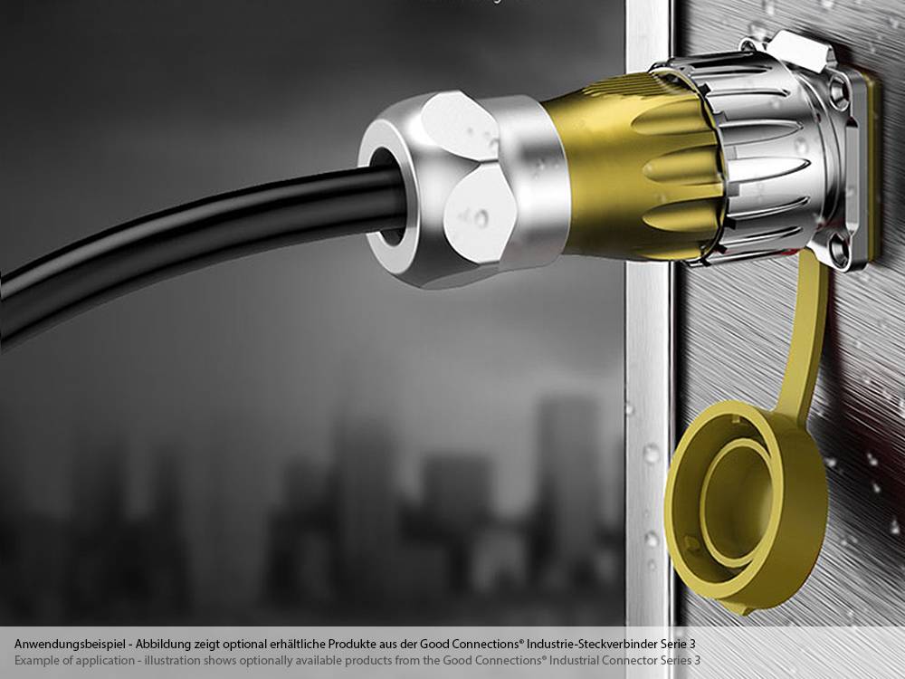 Good Connections® Industrie-Steckverbinder S3 - RJ45 Durchführungskupplung mit Flansch, RJ45 Buchse beidseitig, Bajonett