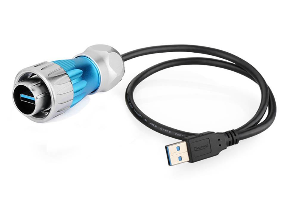 Good Connections® Industrie-Steckverbinder S3 - USB 3.0 Kabel, Stecker A mit Kabelverschraubung an Stecker A
