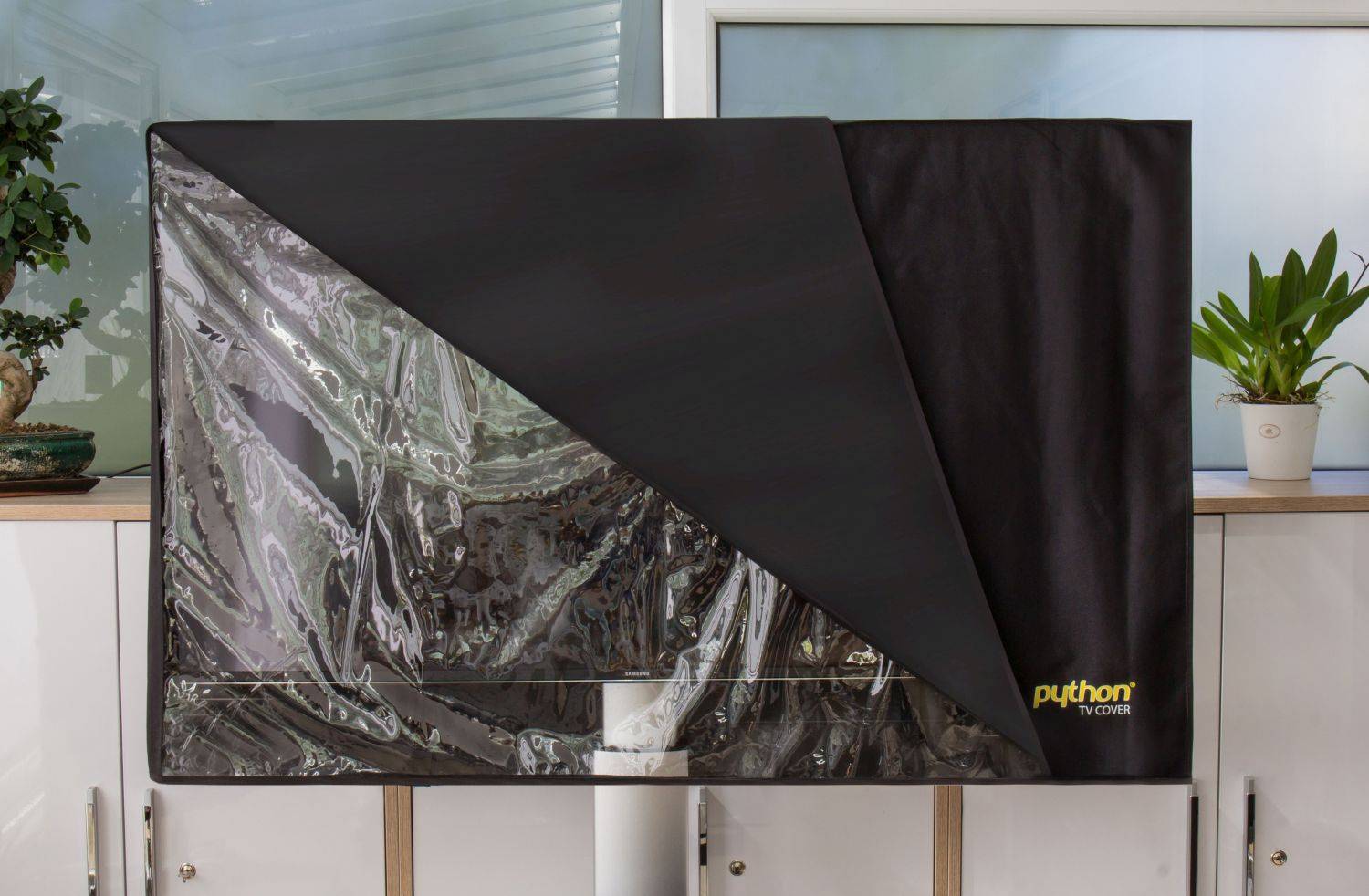 Python TV-C0158, Displayschutz, PVC, Polyester, 1,47 kg, Schwarz, Transparent