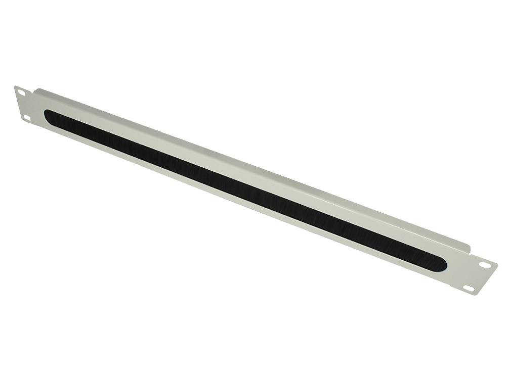 Kabelmeister® Kabeldurchführung 19", mit Bürsteneinsatz, 1HE, lichtgrau RAL7035