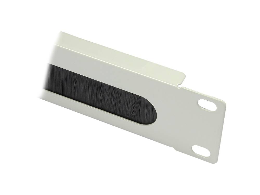Kabelmeister® Kabeldurchführung 19", mit Bürsteneinsatz, 1HE, lichtgrau RAL7035