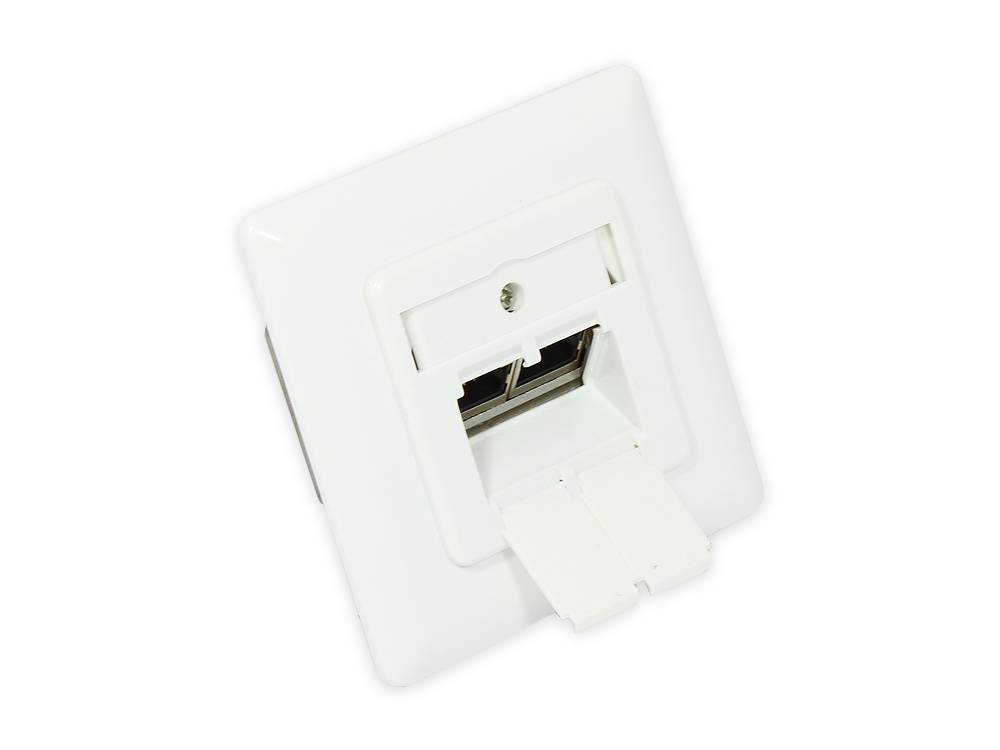 Good Connections® Netzwerkdose Cat. 6, 2xRJ45, geschirmt, universal inkl. Aufputzgehäuse, signalweiß RAL9003