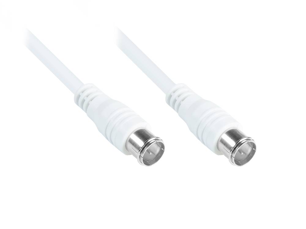 Good Connections® F-Quick SAT Antennenkabel, F-Quick Stecker beidseitig (vernickelt), 2x geschirmt, weiß, 2,5m