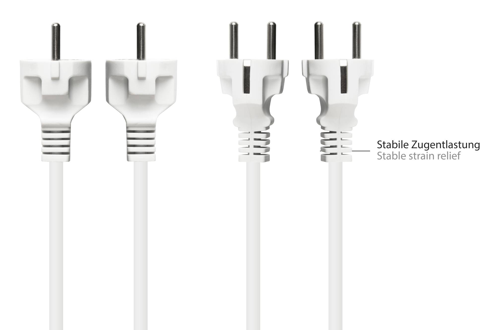 Kabelmeister® Netzkabel Schutzkontakt-Stecker Typ E+F (CEE 7/7, gerade) an C13 (gerade), weiß, 0,75 mm², 1 m