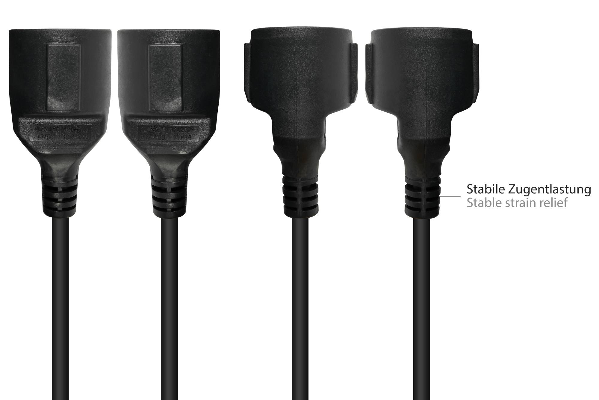 Kabelmeister® Verlängerung Schutzkontakt-Stecker Typ E+F ( gewinkelt) an Buchse Typ F, schwarz, 1,50 mm², 2 m