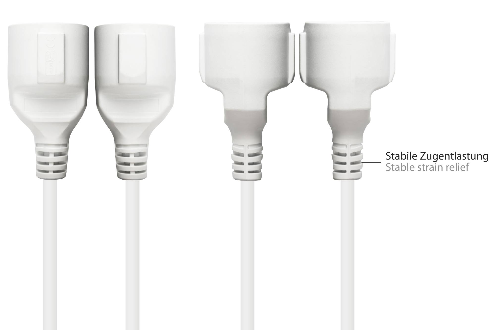 Kabelmeister® Verlängerung Schutzkontakt-Stecker Typ E+F (CEE 7/7, gewinkelt) an Buchse Typ F, weiß, 1,50 mm², 10 m
