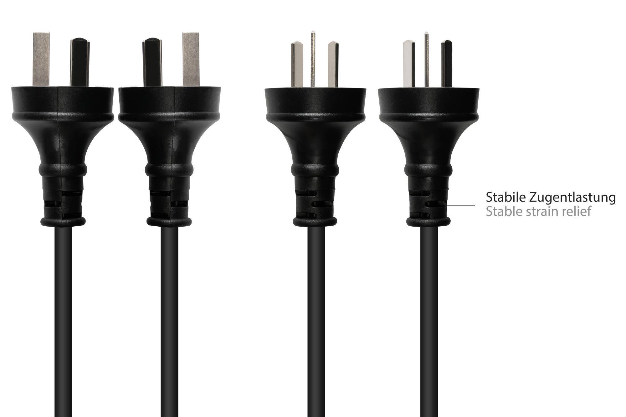 Kabelmeister® Netzkabel China Netz-Stecker Typ I (gerade) an C13 (gerade), CCC, schwarz, 0,75 mm², 1,8 m