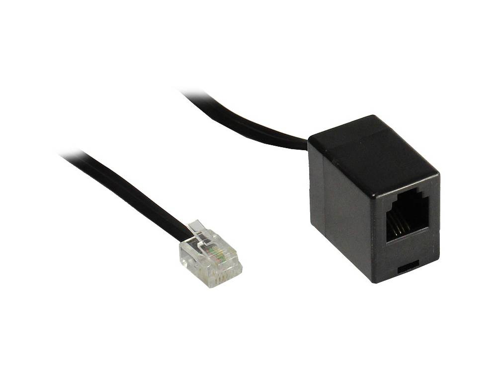 Good Connections® RJ11 Telefonverlängerung, 6p4c Stecker an Buchse, schwarz, 3m