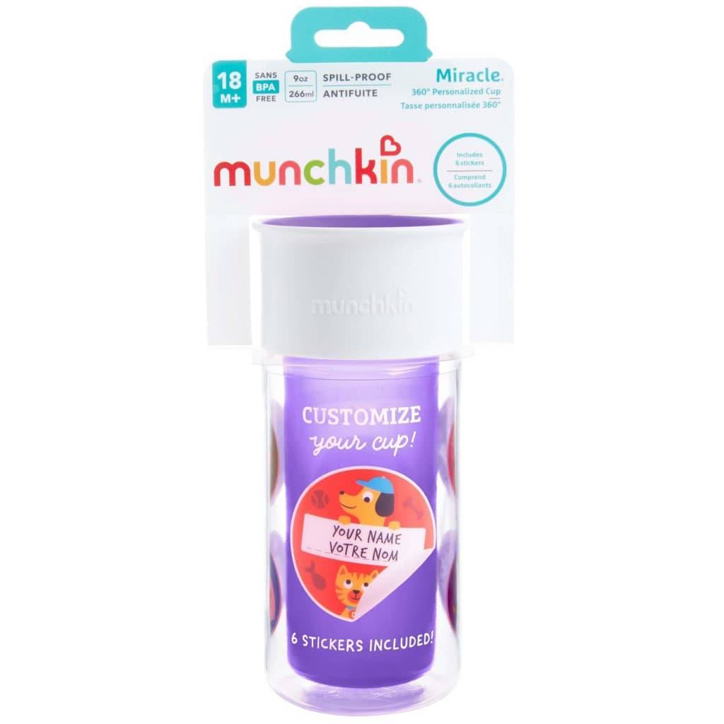 Munchkin Isolierter Trinkbecher Miracle 360° Personalisierbar Lila