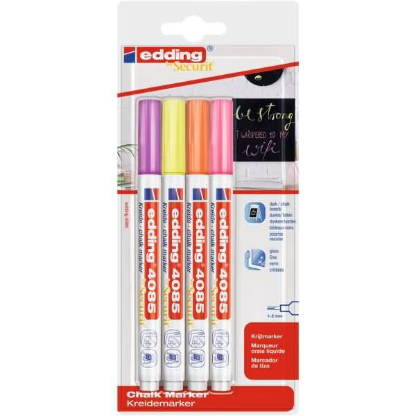 Kreidemarker edding 4085 4er-Blister sortiert neon