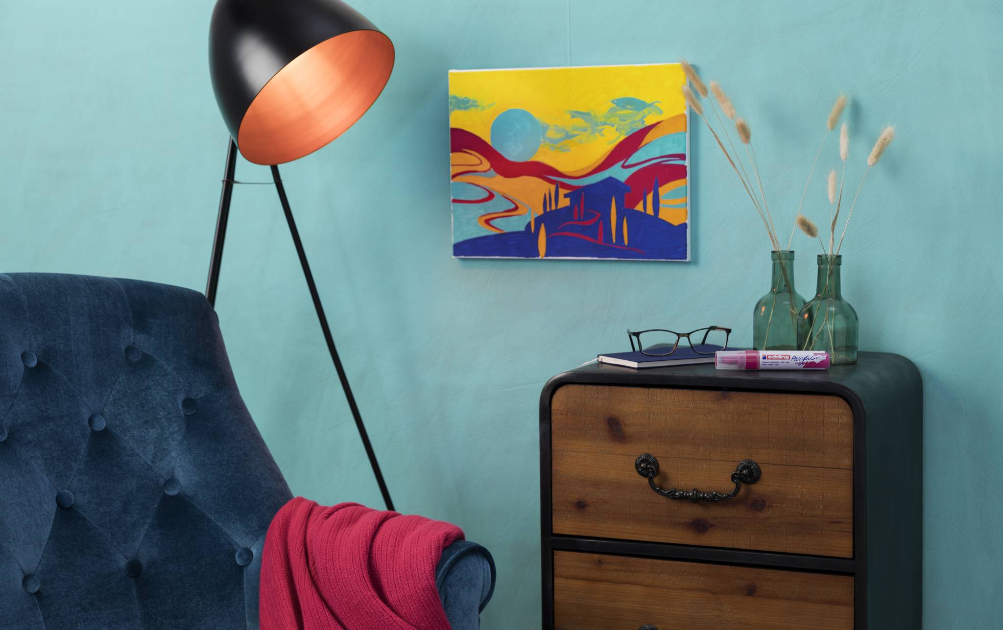 edding 5000 Acrylmarker breit opulent türkis