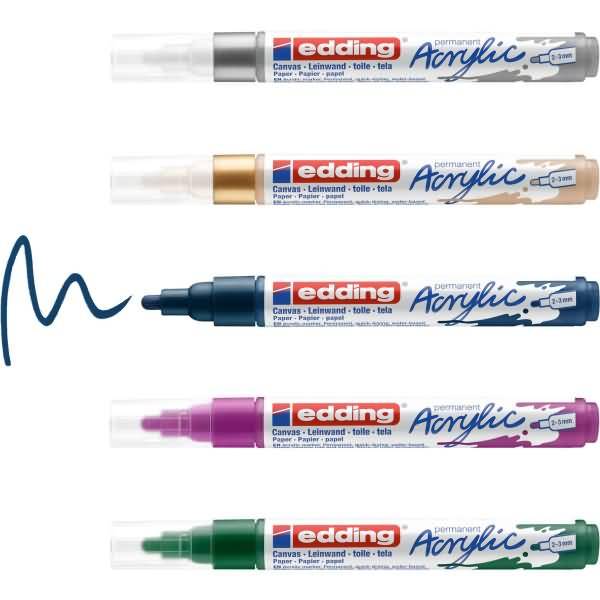 Acrylmarker edding 5100 medium 5er-Set sortiert festlich
