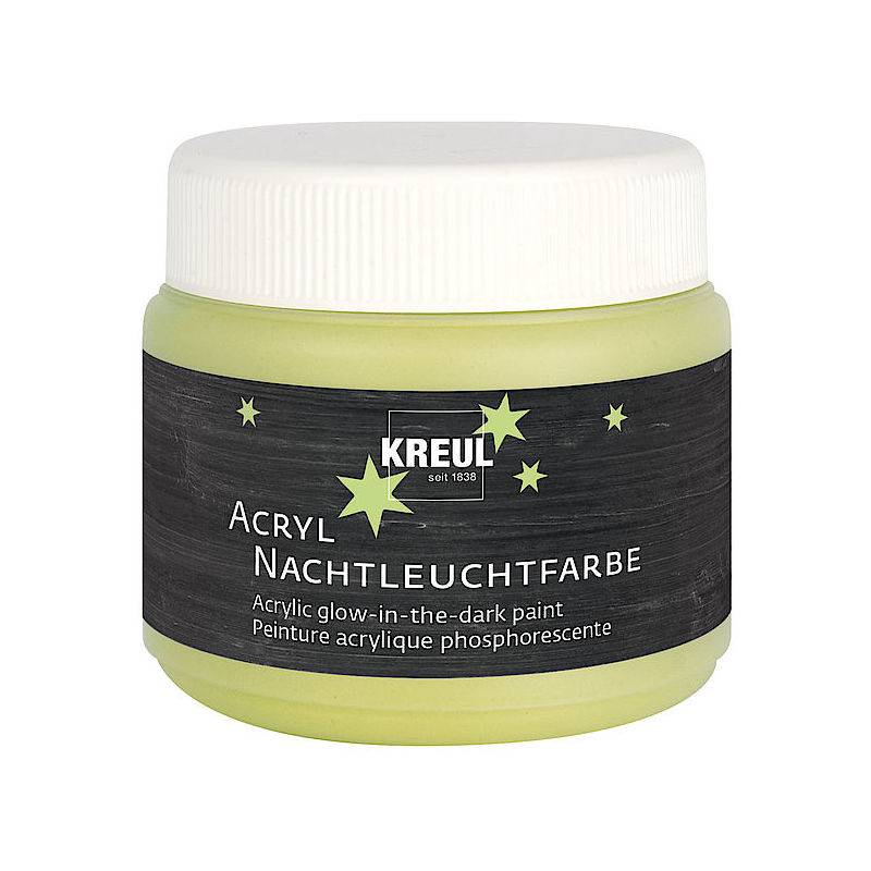 KREUL Acryl-Nachtleuchtfarbe, 150 ml, gelb