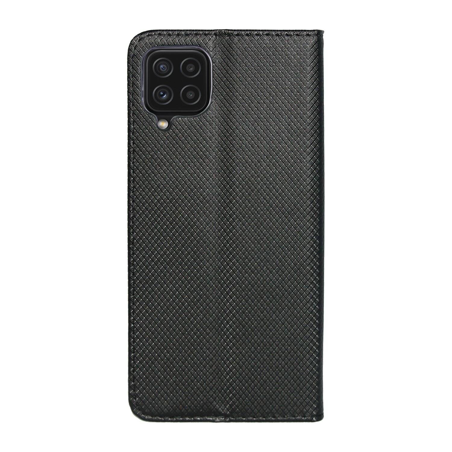 Buch Tasche "Smart" für SAMSUNG GALAXY A22 4G ( A225F ) Handy Hülle Schutzhülle mit Standfunktion, Kartenfach Schwarz