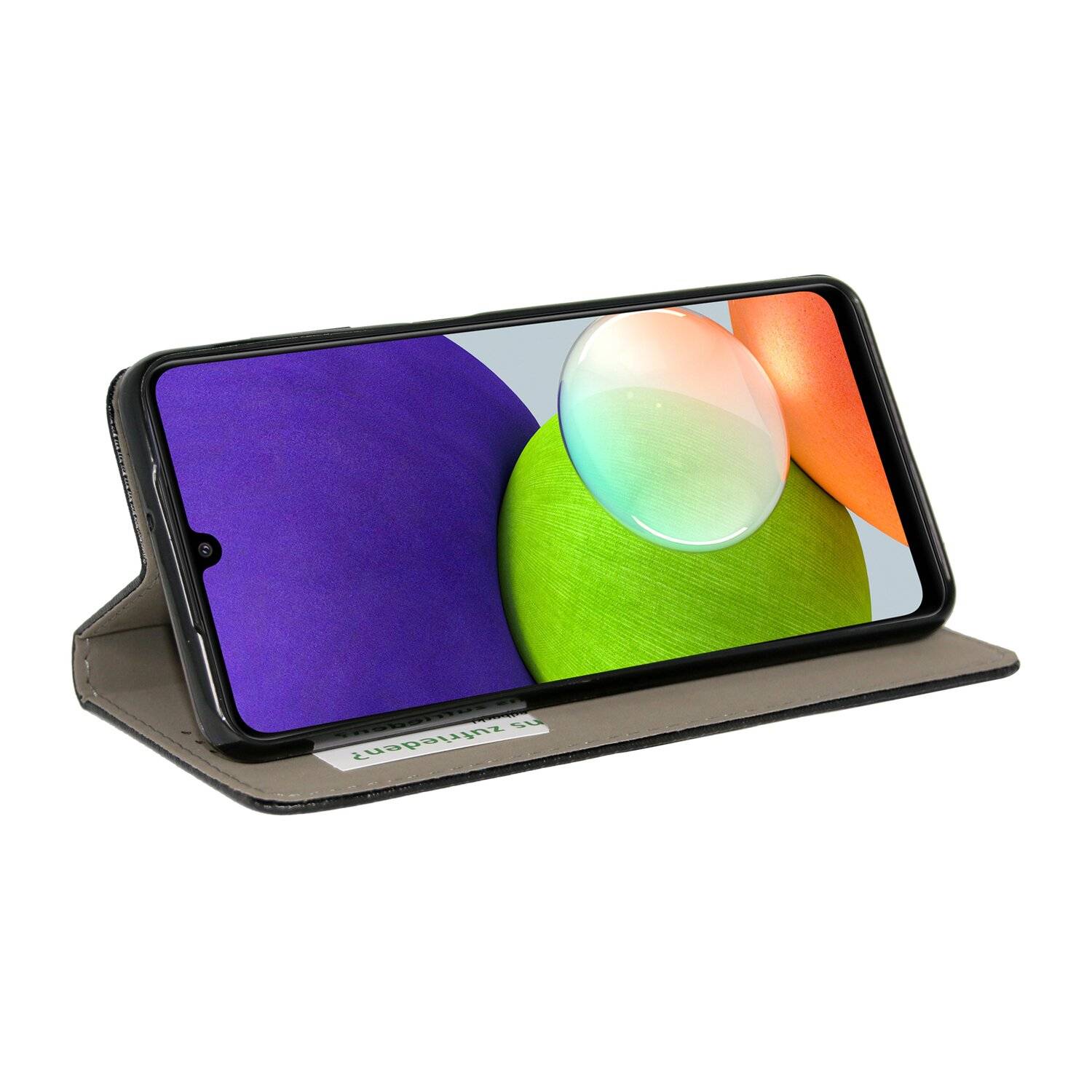 Buch Tasche "Smart" für SAMSUNG GALAXY A22 4G ( A225F ) Handy Hülle Schutzhülle mit Standfunktion, Kartenfach Schwarz