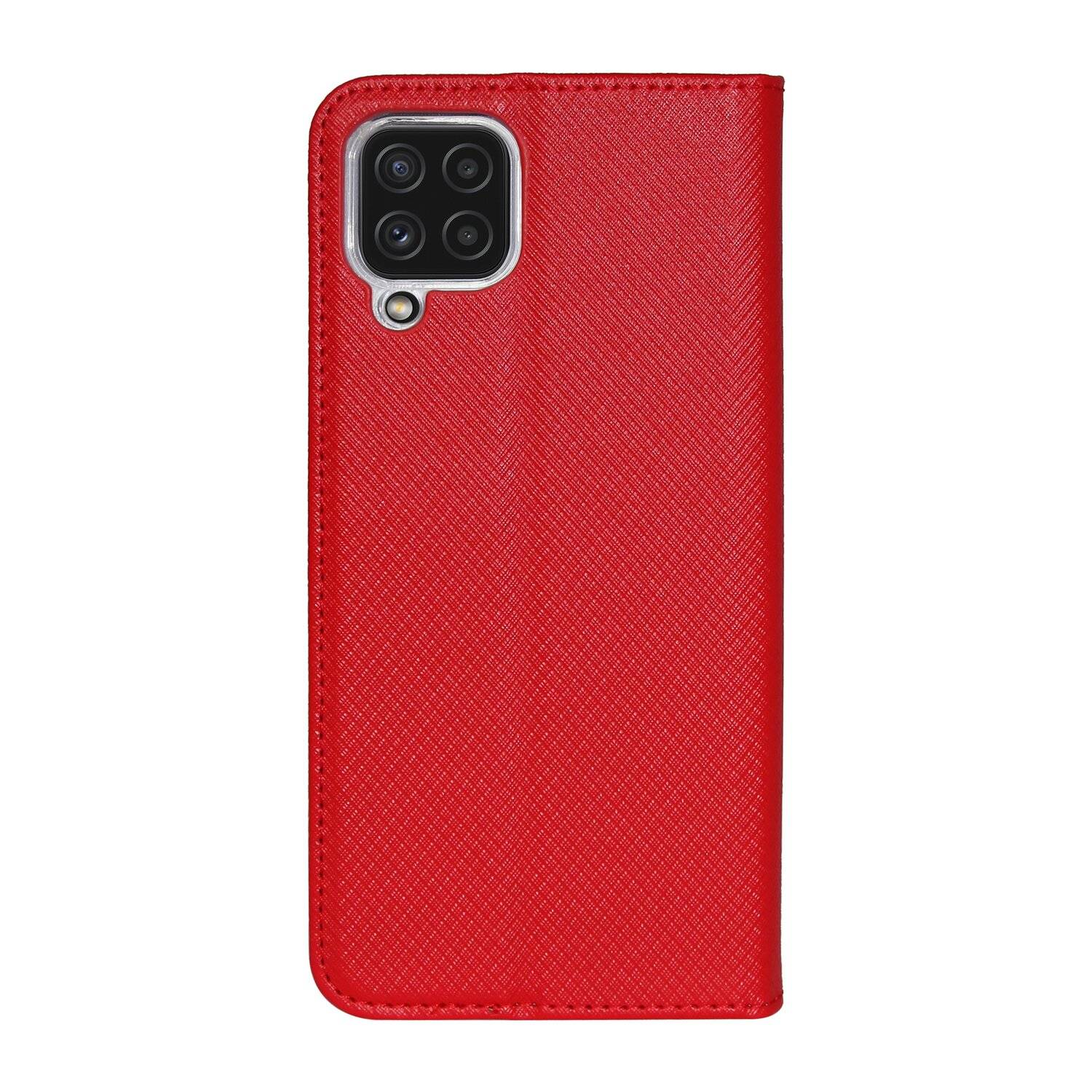 Buch Tasche "Smart" für SAMSUNG GALAXY A22 4G ( A225F ) Handy Hülle Etui Schutzhülle mit Standfunktion, Kartenfach Rot