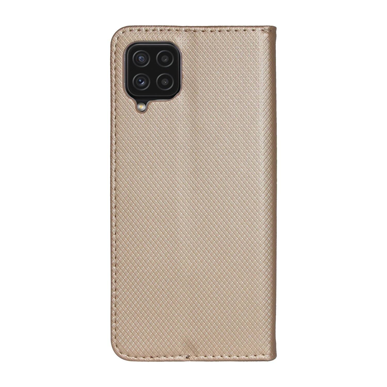 Buch Tasche "Smart" für SAMSUNG GALAXY A22 4G ( A225F ) Handy Hülle Etui Schutzhülle mit Standfunktion, Kartenfach Gold