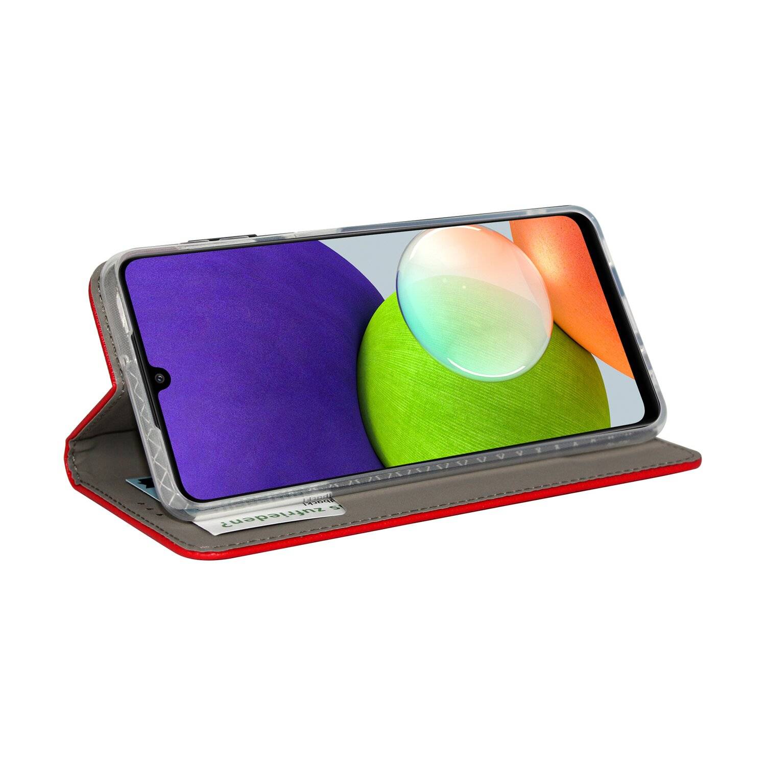 Buch Tasche "Smart" für SAMSUNG GALAXY A22 5G ( A226B ) Handy Hülle Etui Schutzhülle mit Standfunktion, Kartenfach Rot