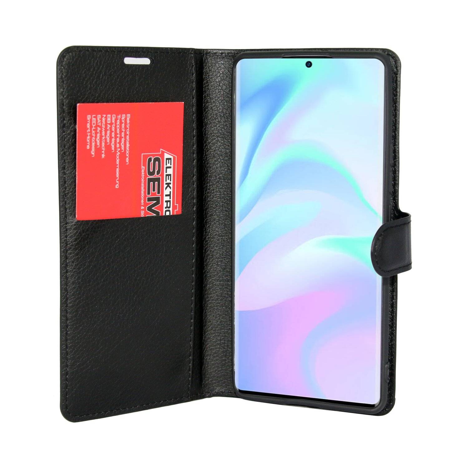 Buch Tasche "Fancy" für ZTE AXON 30 ULTRA Handy Hülle Etui Schutzhülle mit Standfunktion, Kartenfach Schwarz