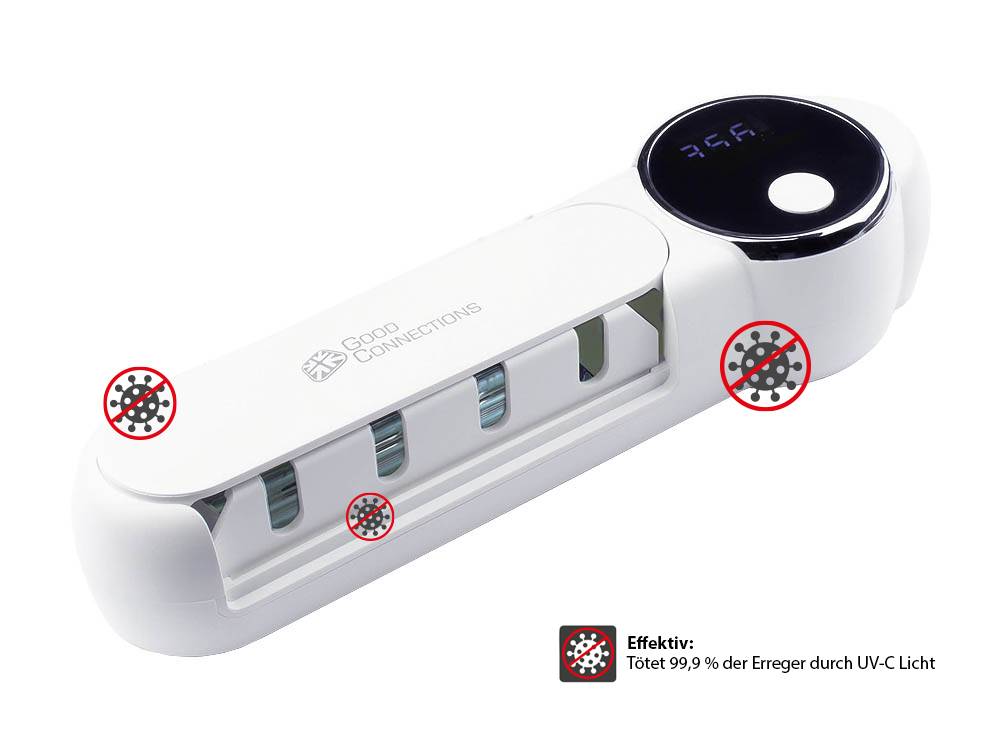 Good Connections® UV-C Zahnbürsten-Desinfektionsstation, für vier elektrische/manuelle Zahnbürsten