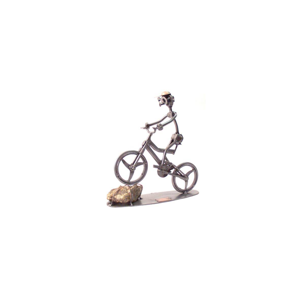 093 - Figur "Mountainbiker mit Stein"