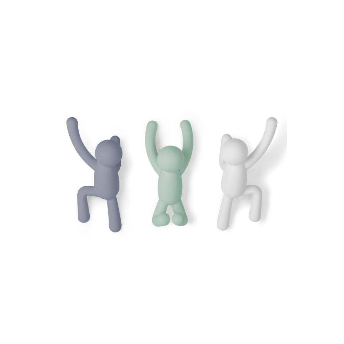 318165-370 - BUDDY Haken (3) Sortiment, pastell
