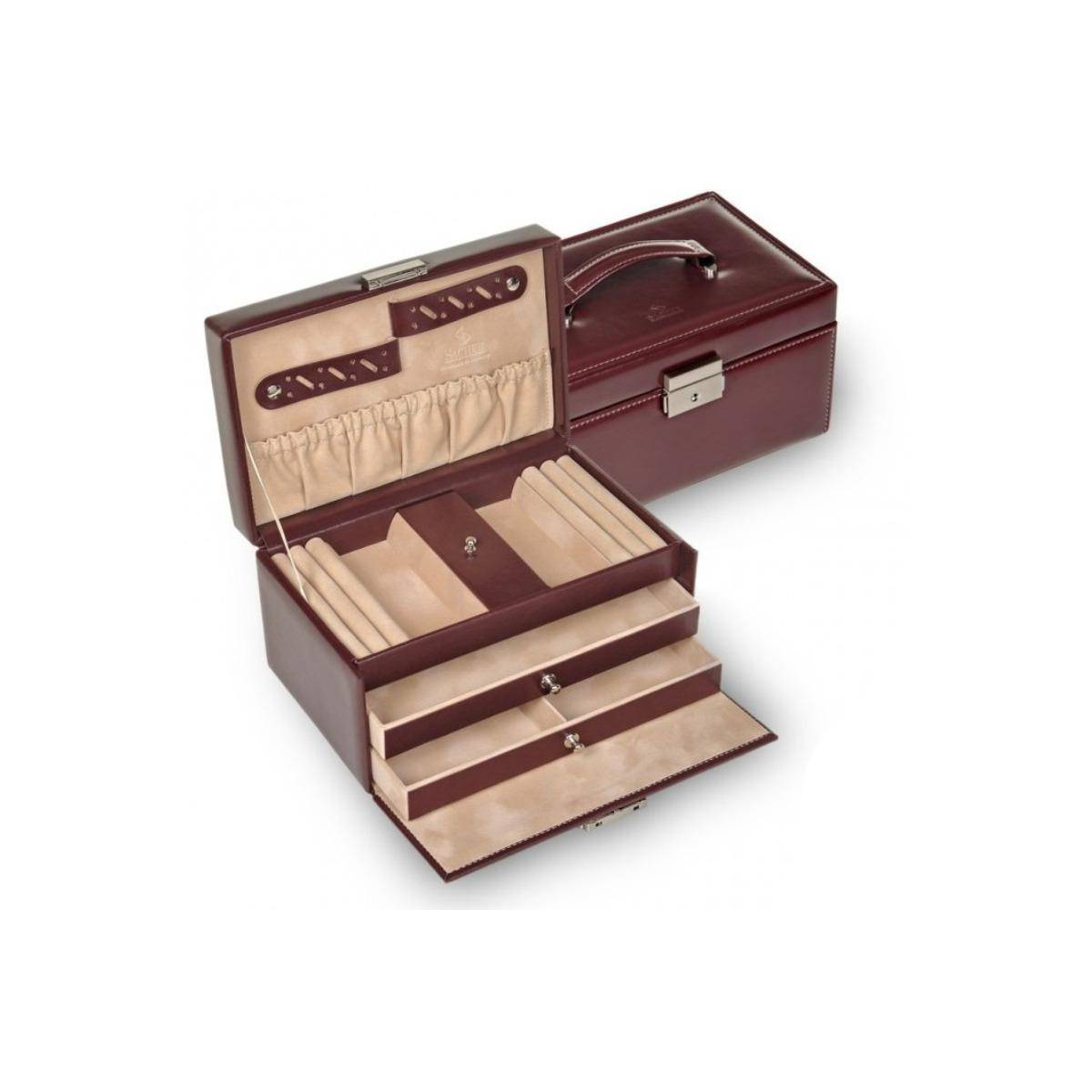 27.107.010.143 - Schmuckkoffer Eva New Classic, bordeaux (Echt Leder)