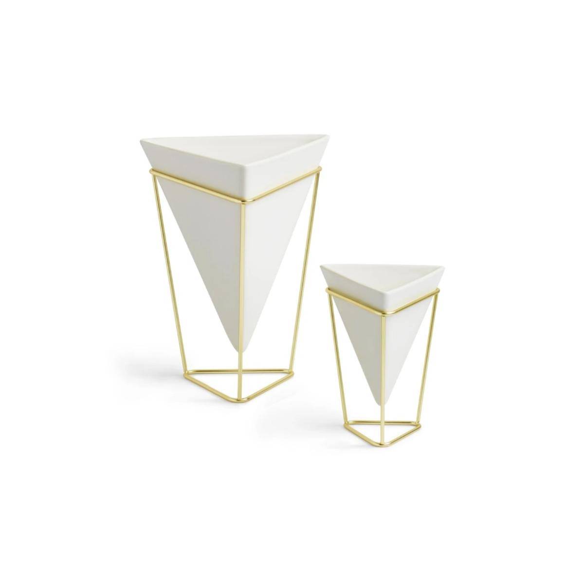 1004372-524 - TRIGG - Tischgefäße-Set, weiß/messing