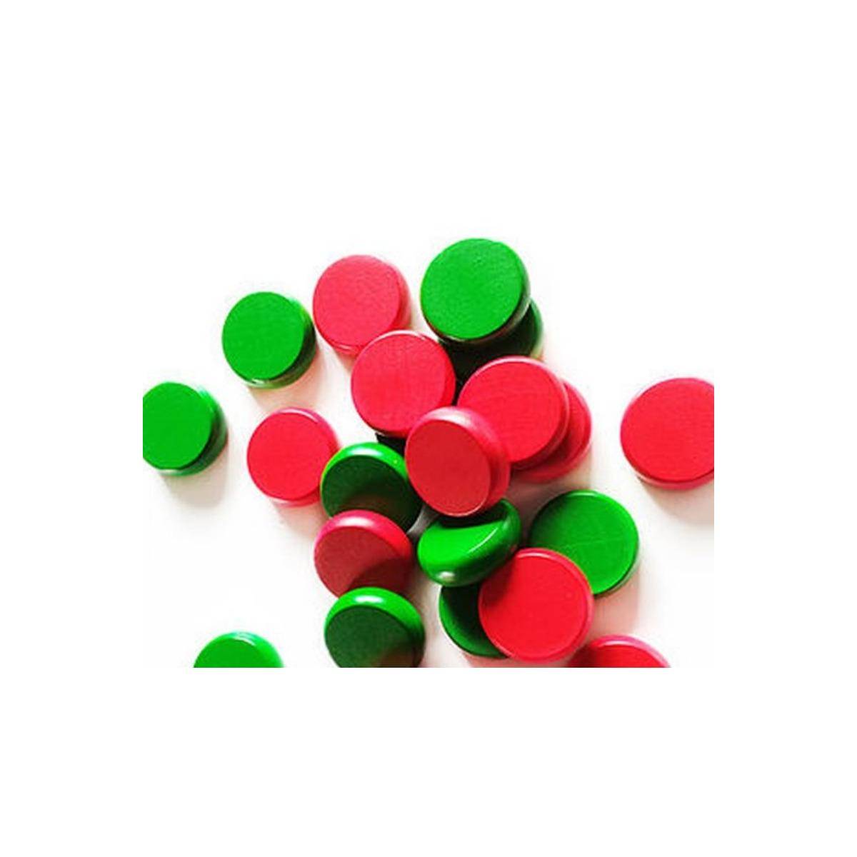 FG044 - Crokinole78 - Erweiterung Rouge & Vert, 24 Scheiben Rot und Grün