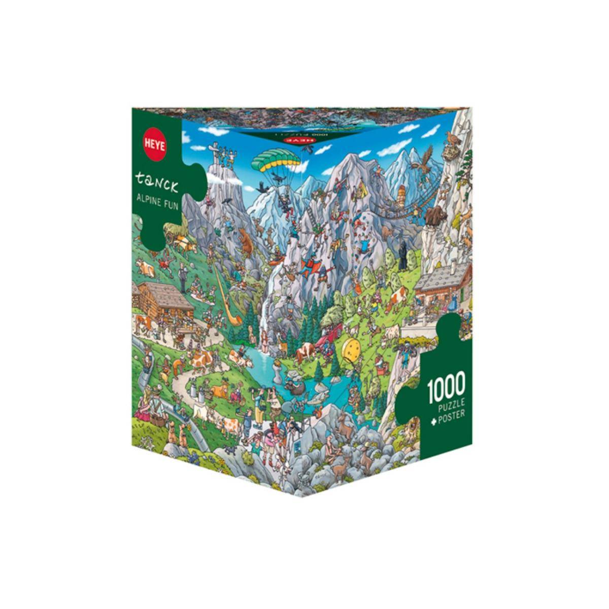296803 - Alpine Fun, Cartoon im Dreieck, 1000 Teile - Puzzlegröße 50 x 70 cm