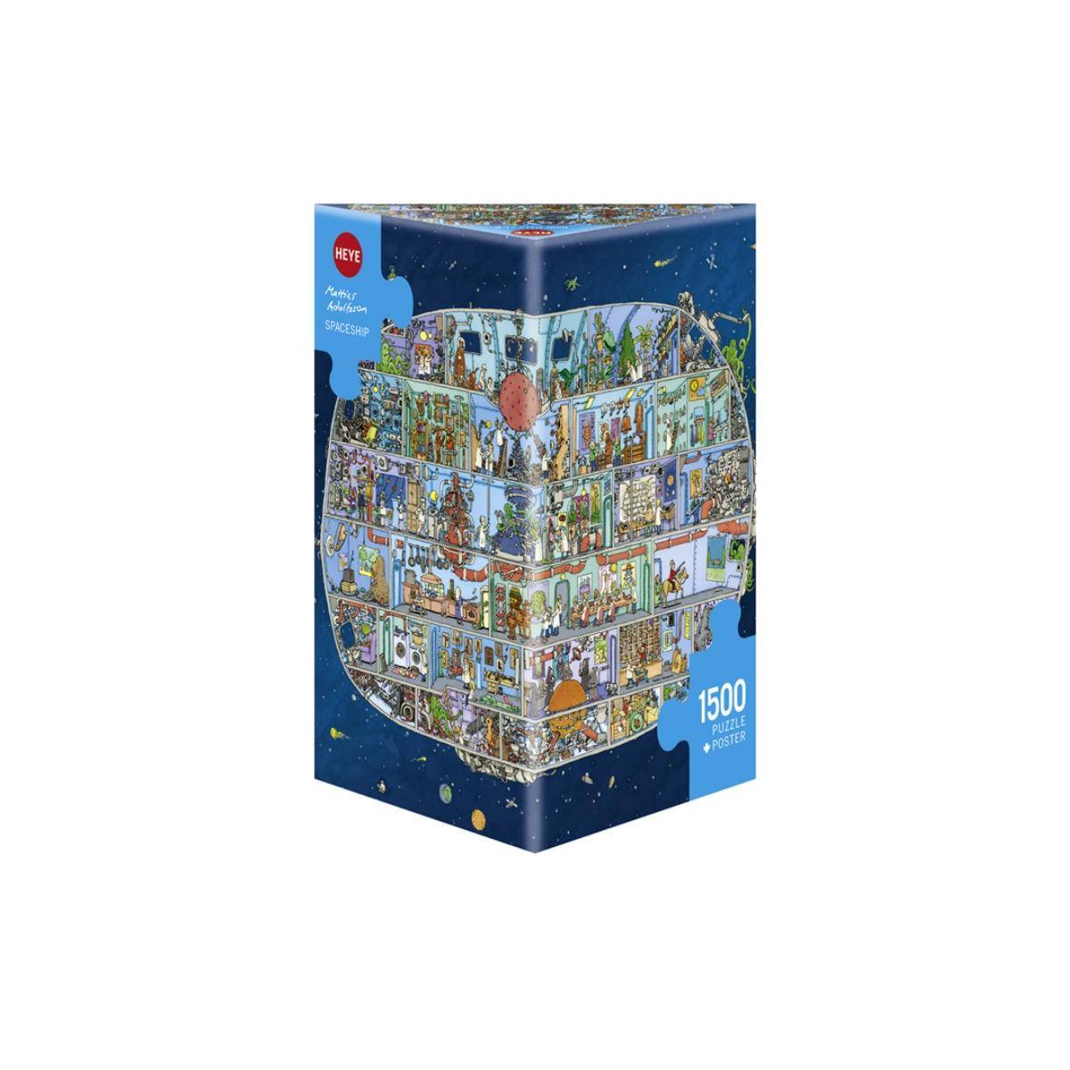 298418 - Spaceship, Cartoon im Dreieck, 1500 Teile - Puzzlegröße 60 x 80 cm