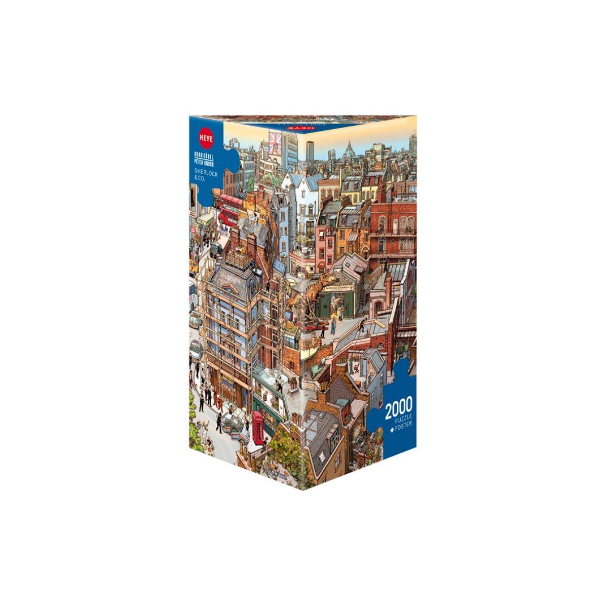 297534 - Sherlock & Co., Cartoon im Dreieck, 2000 Teile - Puzzlegröße 68,8 x 96,6 cm