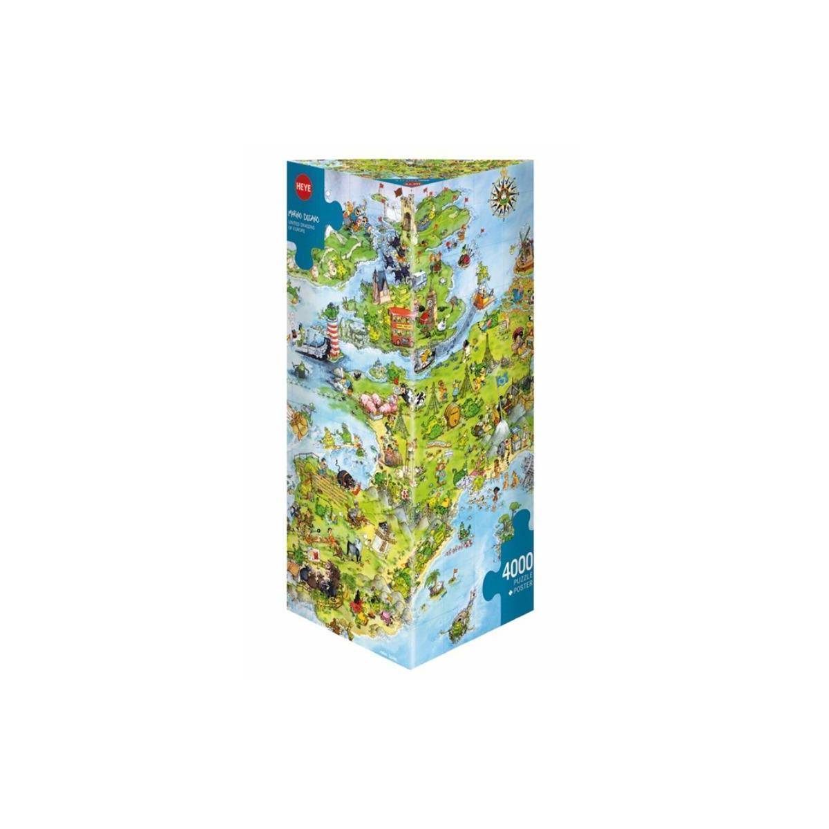 88545 - United Dragons of Europe, Cartoon im Dreieck, 4000 Teile - Puzzlegröße 96 x 136 cm