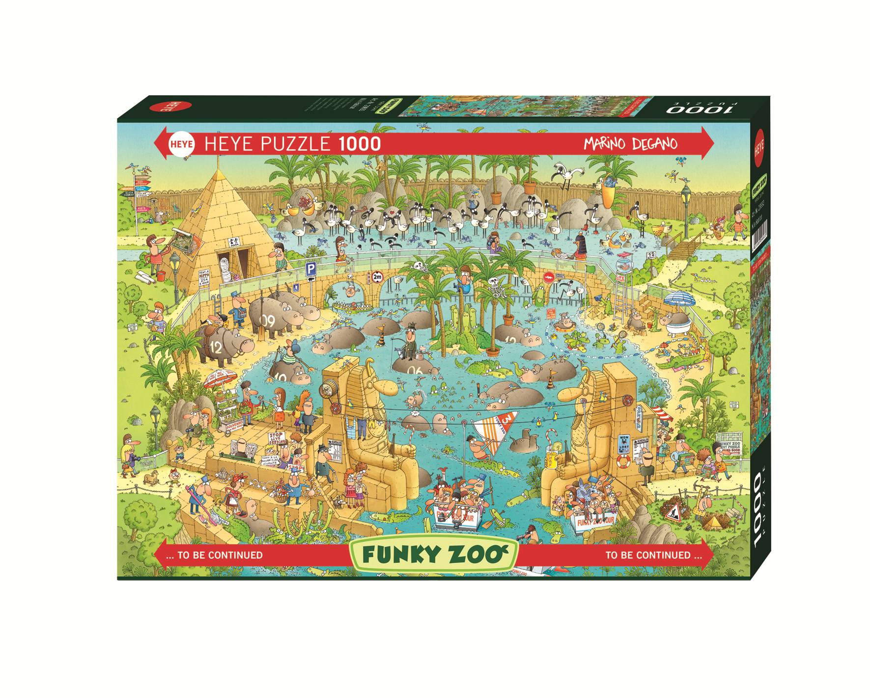 HEYE 29693 Marino Degano Funky Zoo Nile Habitat 1000 Teile Puzzle